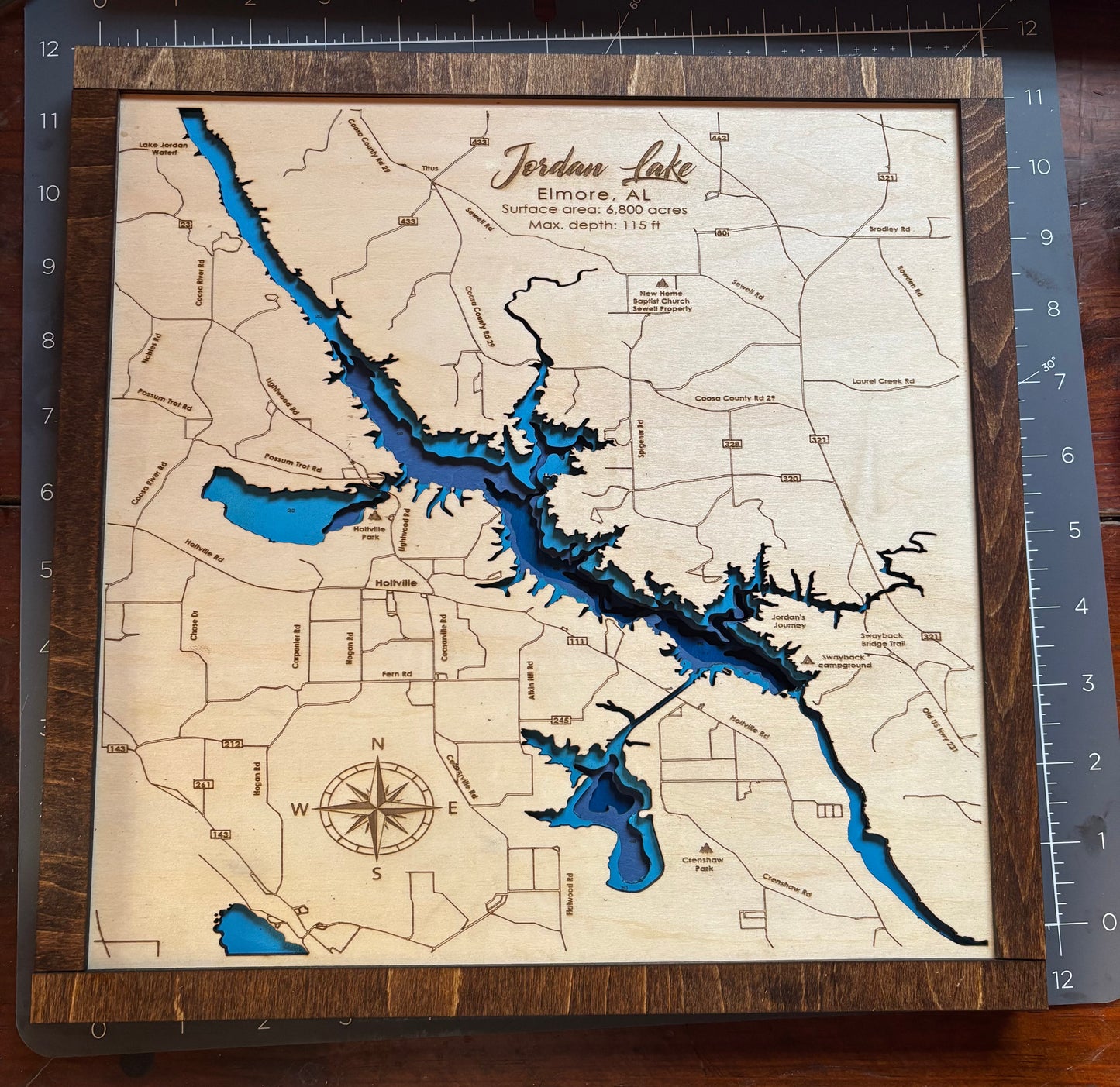 Lake Jordan Layered Depth Map Epoxy Finish